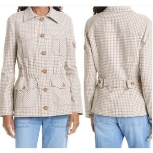 Veronica Beard Check Camp Plaid Button Up Jacket Womens 6 New